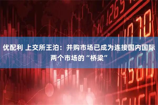 优配利 上交所王泊:并购市场已成为连接国内国际两个市场的“桥梁”