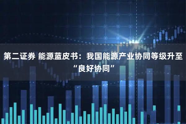 第二证券 能源蓝皮书：我国能源产业协同等级升至“良好协同”